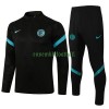 Inter Milan Ensemble Sweat d'Entraînement Quarter-Zip 21-22 Noire Pour Homme